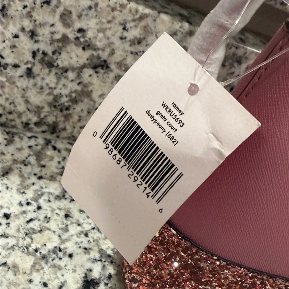 ✨ NWT Kate Spade Greta Court Ramey Crossbody - Dusty Peony & Rose Gold Glitter - Picture 3 of 8